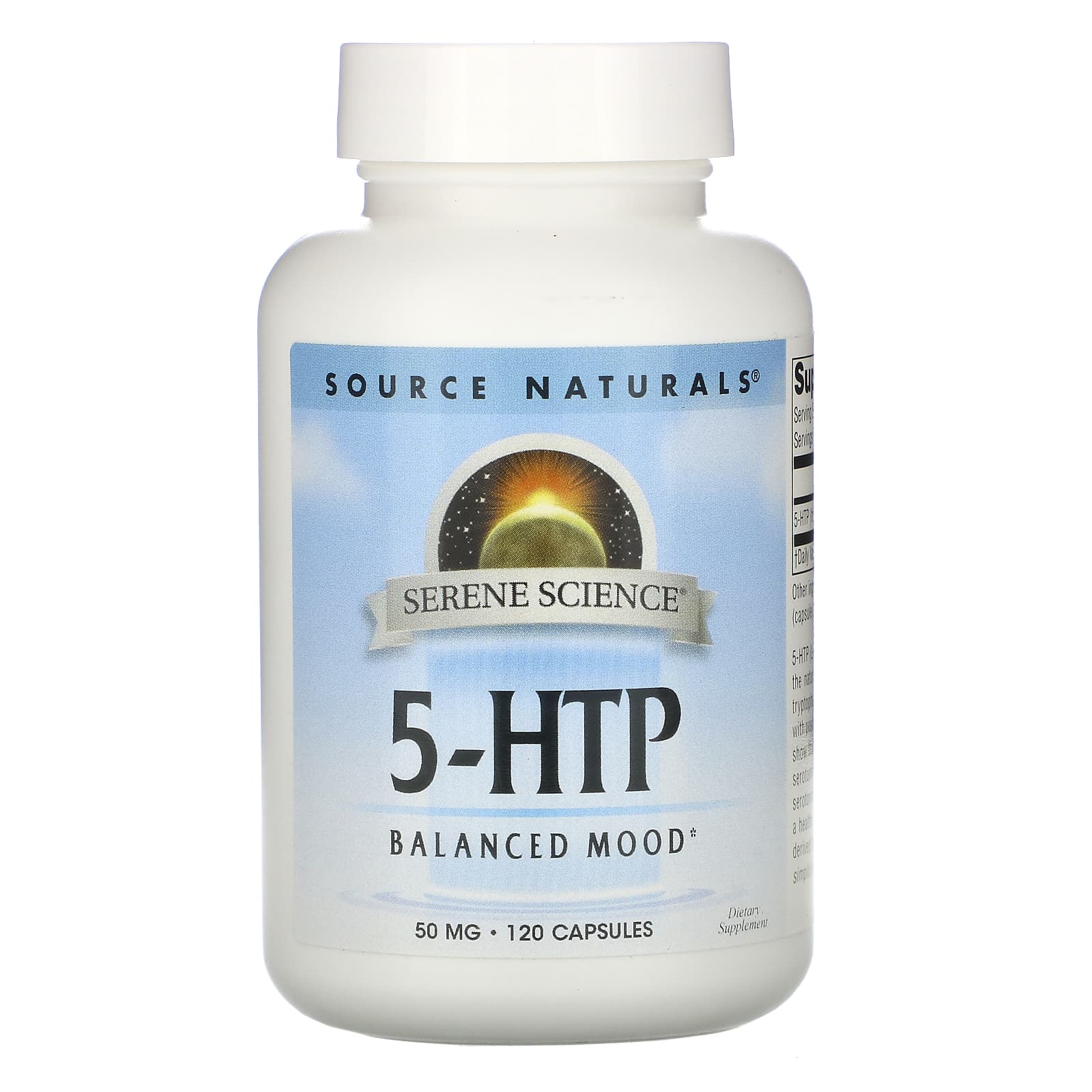 Source Naturals, Serene Science 5-Htp 50 mg, 120 Capsules UPC 021078017028 | Hilife Vitamins
