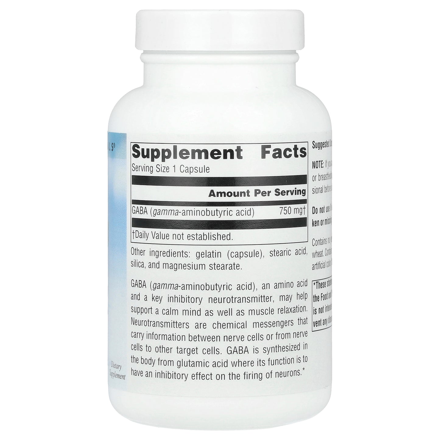 Source Naturals, Serene Science®, GABA, 750 mg, 90 Capsules UPC 021078017073 | Hilife Vitamins