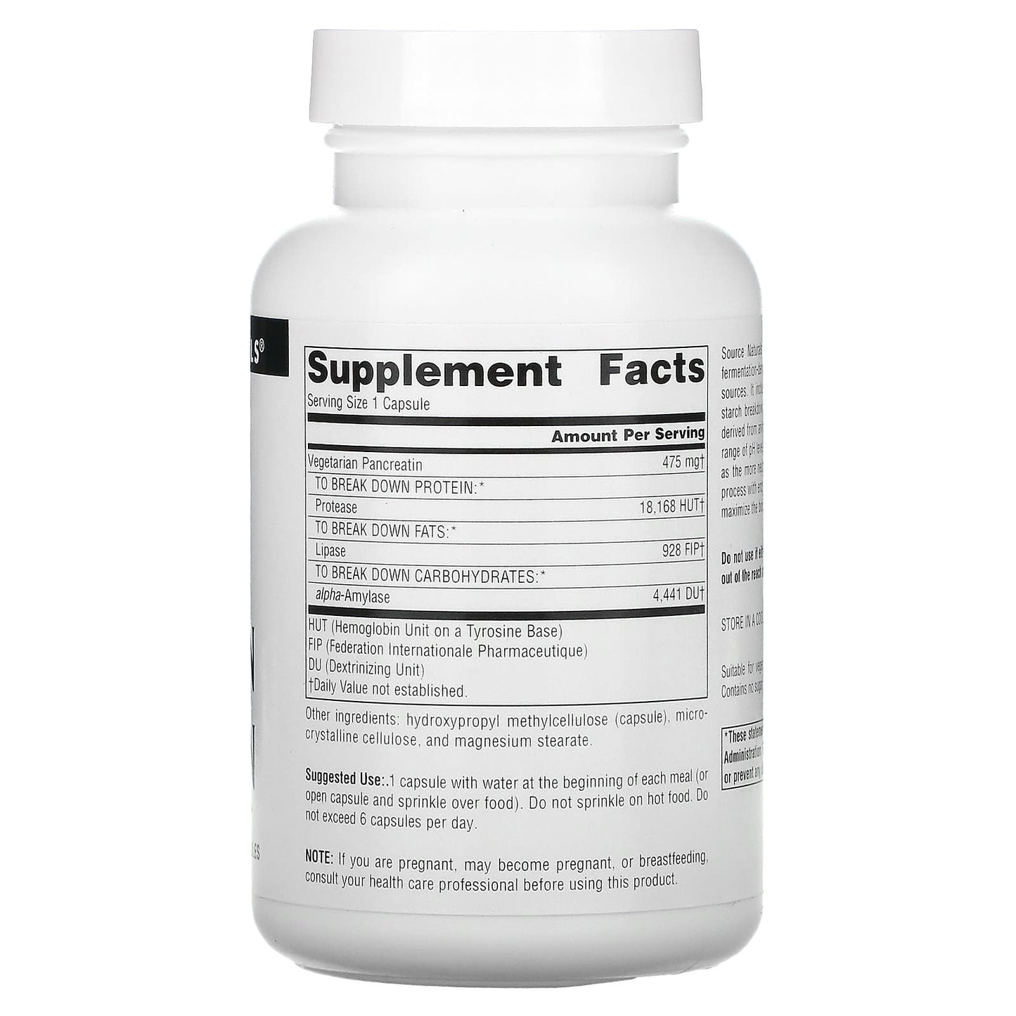 Source Naturals, Vegetarian Pancreatin, 120 Capsules UPC 021078017110 | Hilife Vitamins