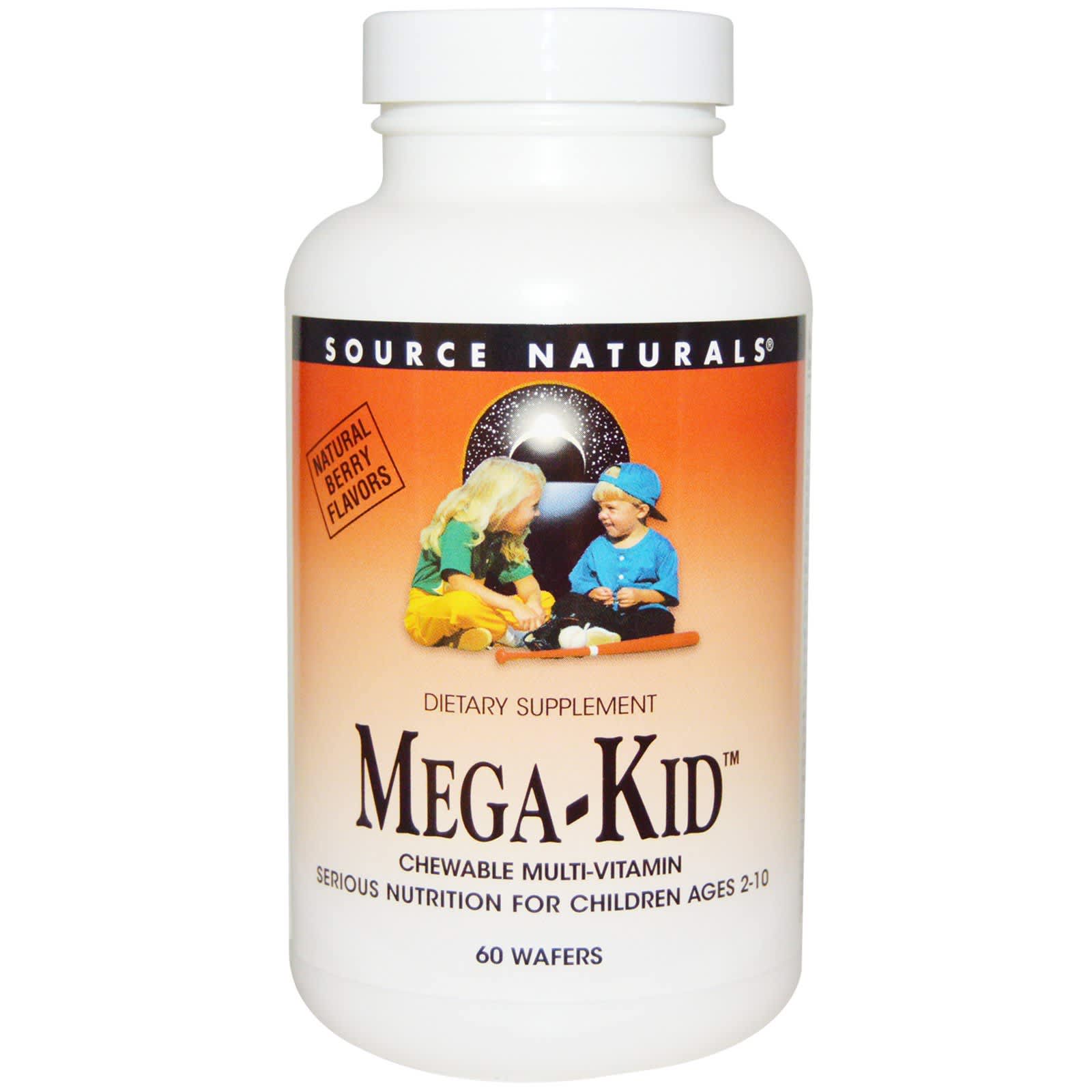 Source Naturals, Mega-Kid Berry, 60 Wafer UPC 021078017943 | Hilife Vitamins