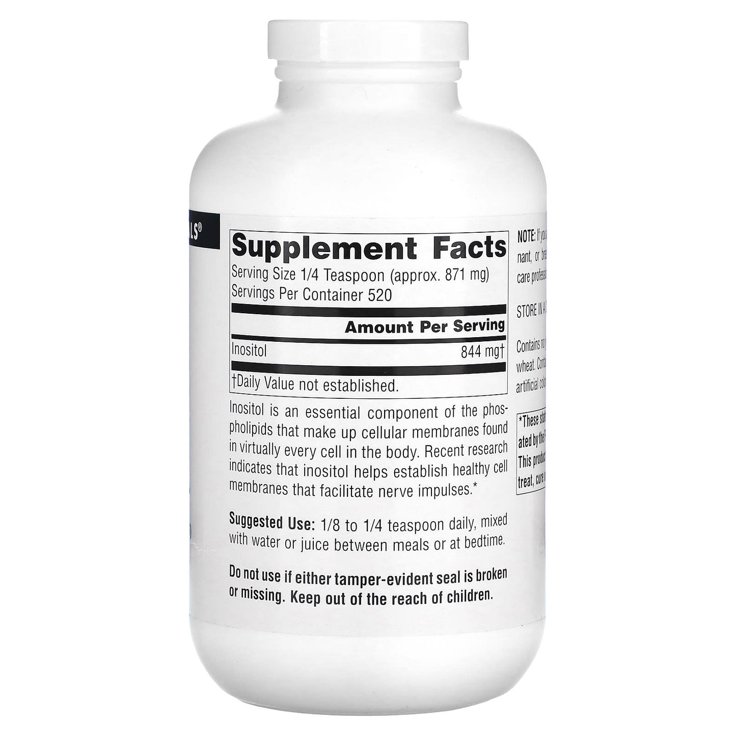 Source Naturals, Inositol, Pure, 16 Oz UPC 021078018377 | Hilife Vitamins