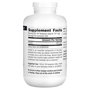 Source Naturals, Inositol, Pure, 16 Oz UPC 021078018377 | Hilife Vitamins