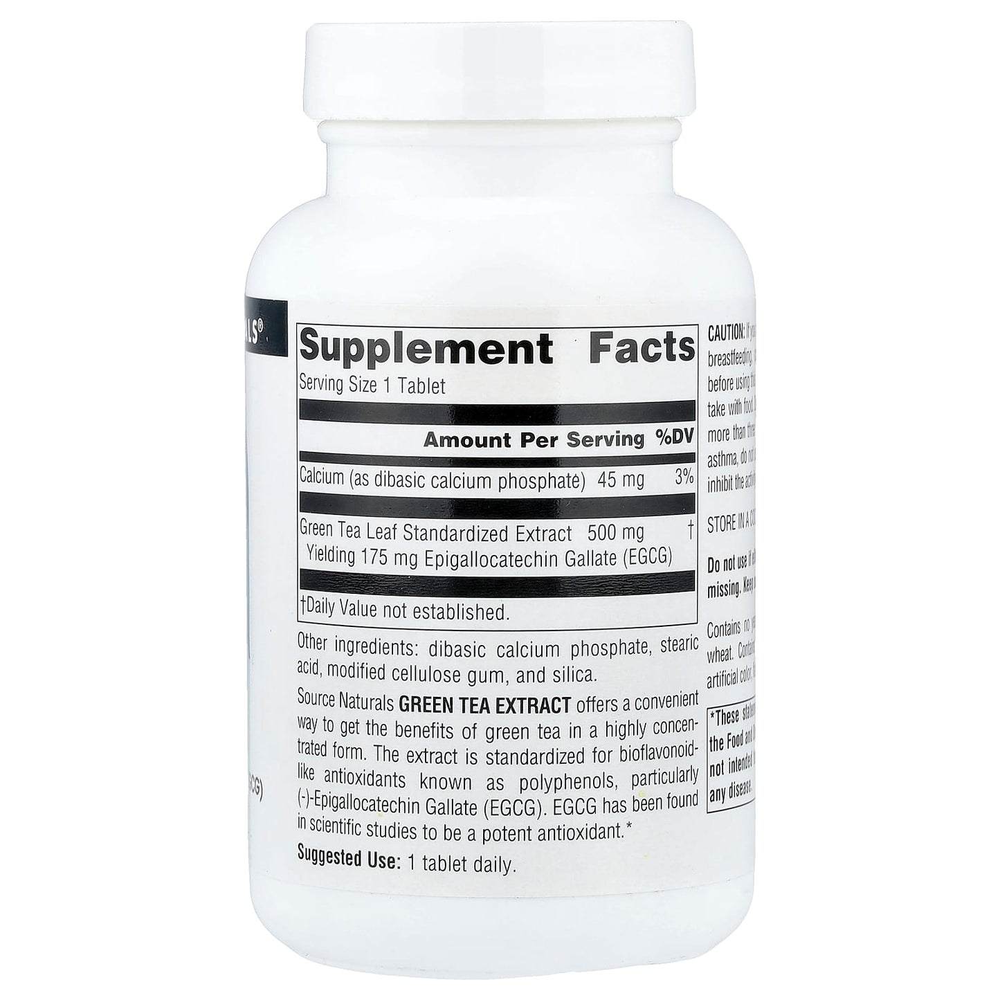 Source Naturals, Green Tea Extract, 500 mg, 120 Tablets UPC 021078018469 | Hilife Vitamins
