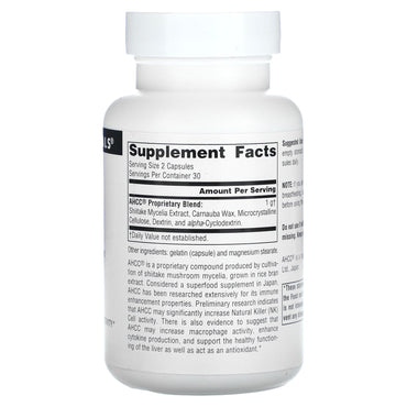 Source Naturals, Ahcc 500 mg, 60 Capsules UPC 021078018582 | Hilife Vitamins