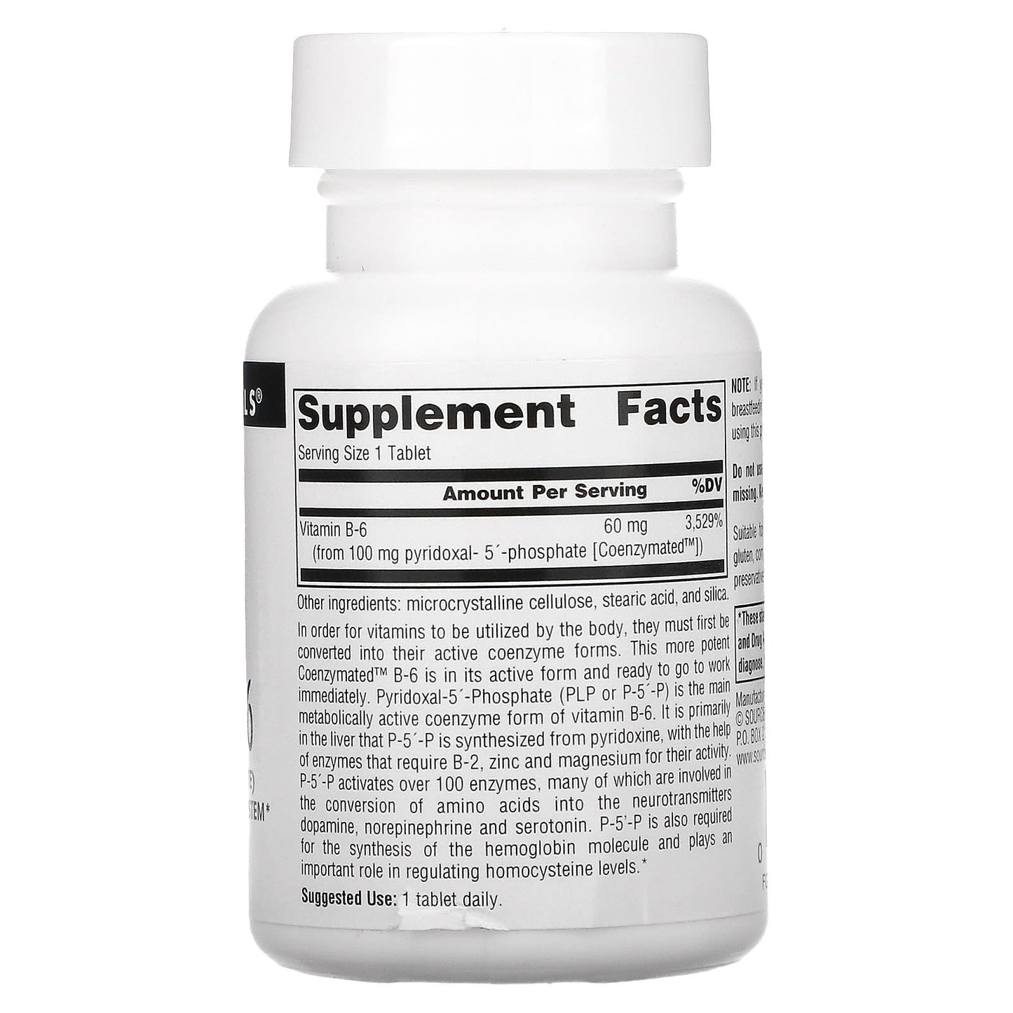 Source Naturals, Coenzymated™ Vitamin B-6 100 mg, 60 Tablets UPC 021078018605 | Hilife Vitamins