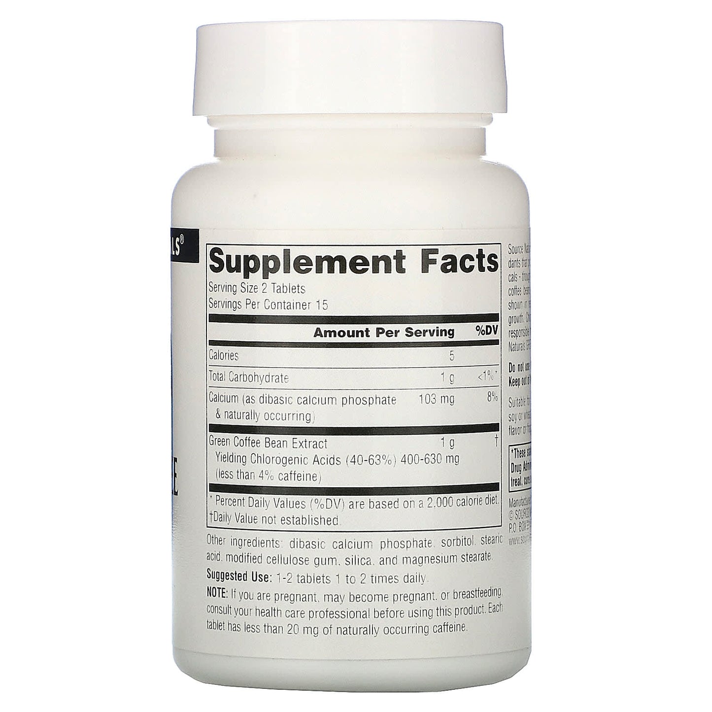 Source Naturals, Green Coffee Extract 500 mg, 30 Tablets UPC 021078018704 | Hilife Vitamins