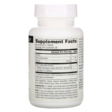 Source Naturals, Green Coffee Extract 500 mg, 60 Tablets UPC 021078018711 | Hilife Vitamins