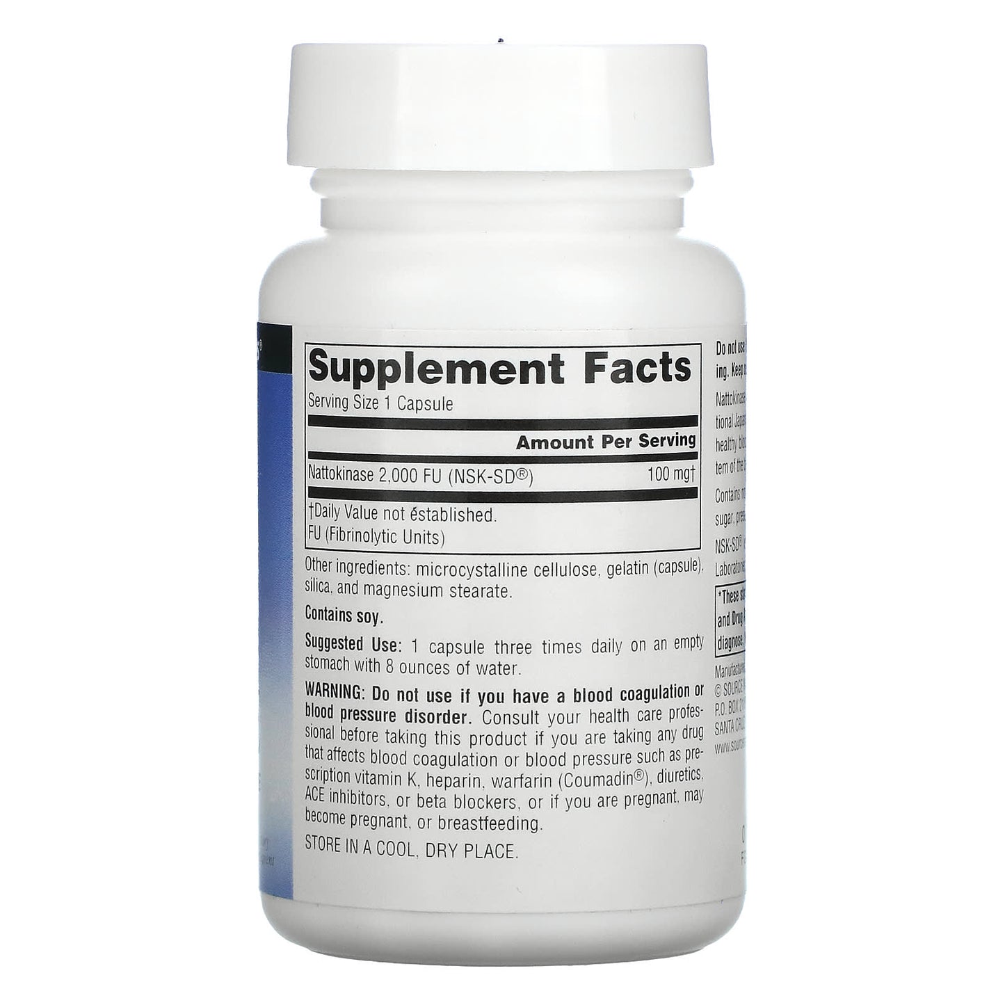 Source Naturals, Nattokinase (NSK-SD™) 100 mg, 60 Capsules UPC 021078018858 | Hilife Vitamins