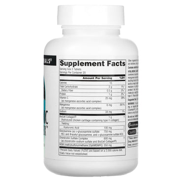 Source Naturals, Hyaluronic Joint Complex, 60 Tablets UPC 021078018933 | Hilife Vitamins