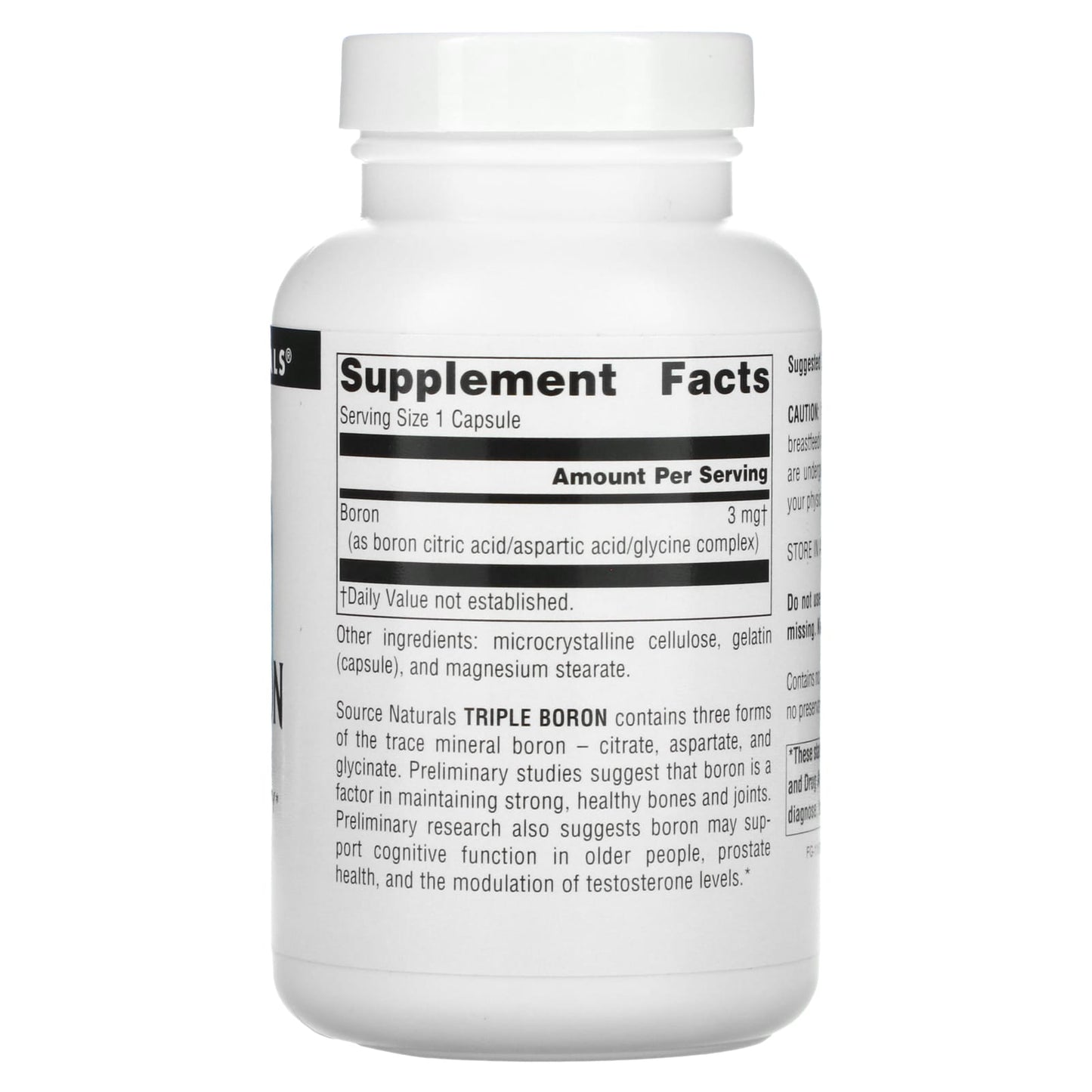 Source Naturals, Triple Boron 3 mg, 200 Capsules UPC 021078019145 | Hilife Vitamins
