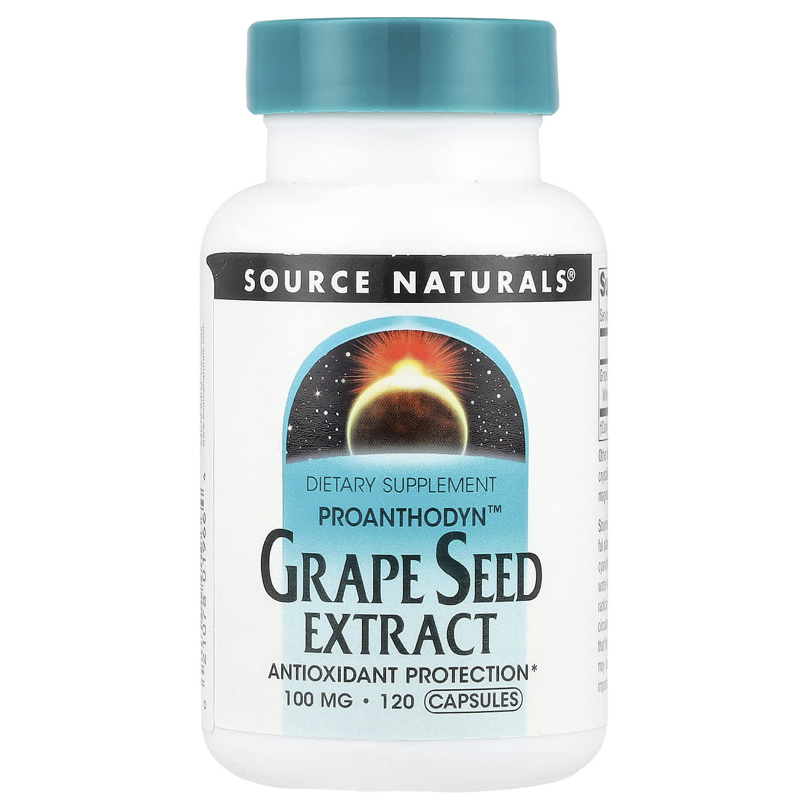 Source Naturals, Grape Seed Extract, Proanthodyn 100 mg, 120 Capsules UPC 021078019664 | Hilife Vitamins