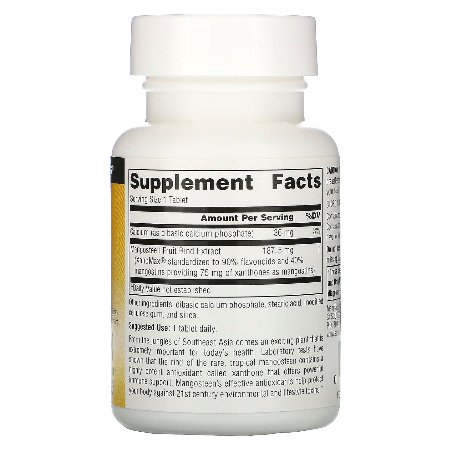 Source Naturals, Mangosteen 75 mg, 60 Tablets UPC 021078019749 | Hilife Vitamins