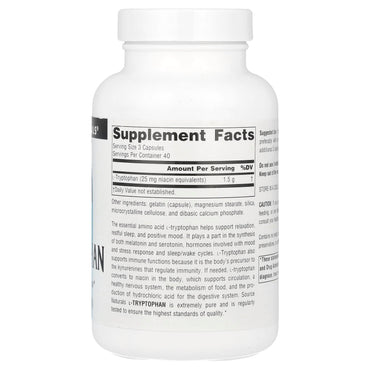 Source Naturals, L-Tryptophan 500 mg, 120 Capsules UPC 021078019855 | Hilife Vitamins