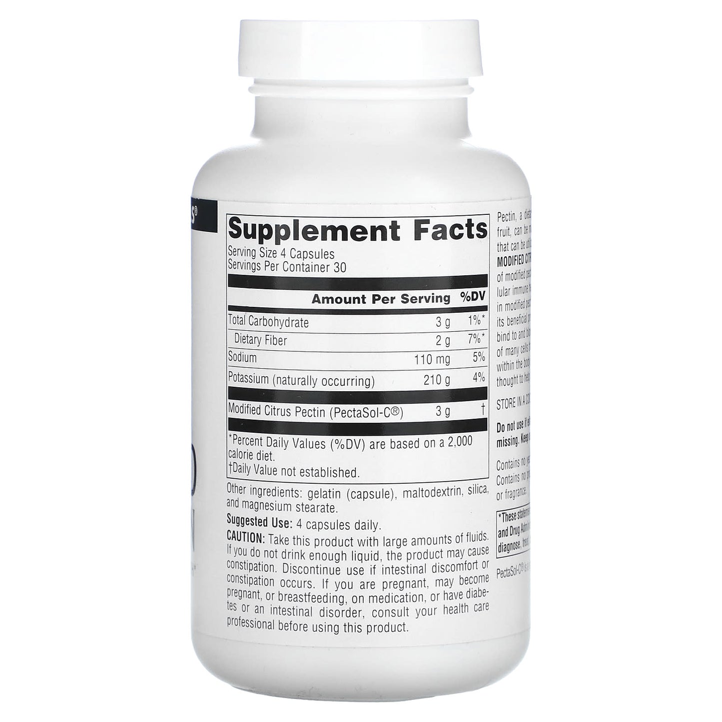 Source Naturals, Modified Citrus Pectin, PectImmune™ 750 mg, 120 Capsules UPC 021078020202 | Hilife Vitamins