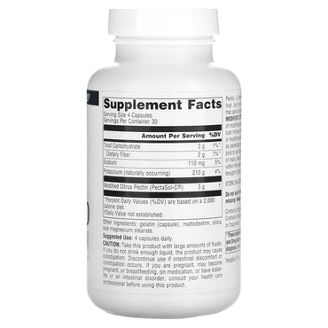 Source Naturals, Modified Citrus Pectin, PectImmune™ 750 mg, 120 Capsules UPC 021078020202 | Hilife Vitamins