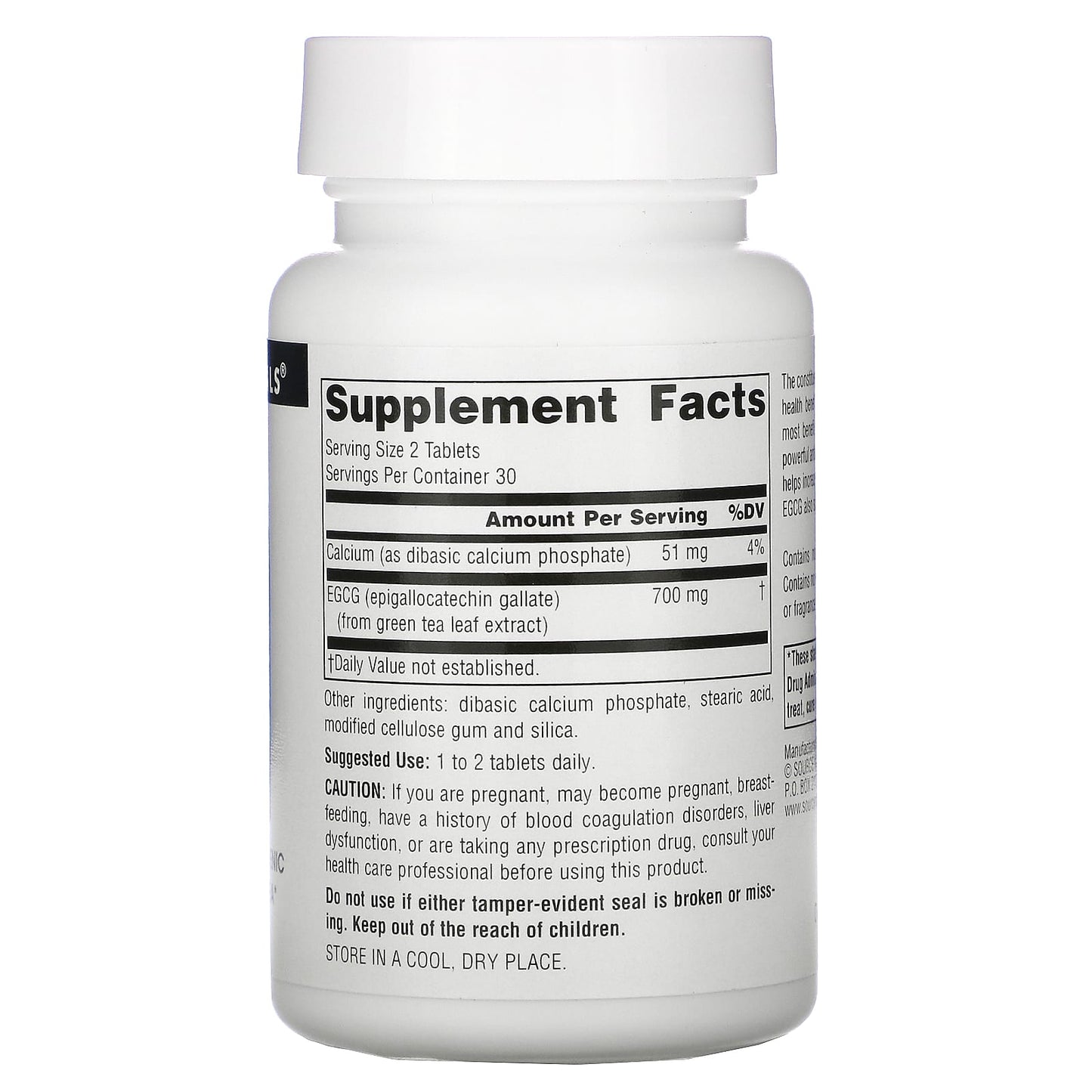 Source Naturals, EGCG 350 mg, 60 Tablets UPC 021078020585 | Hilife Vitamins