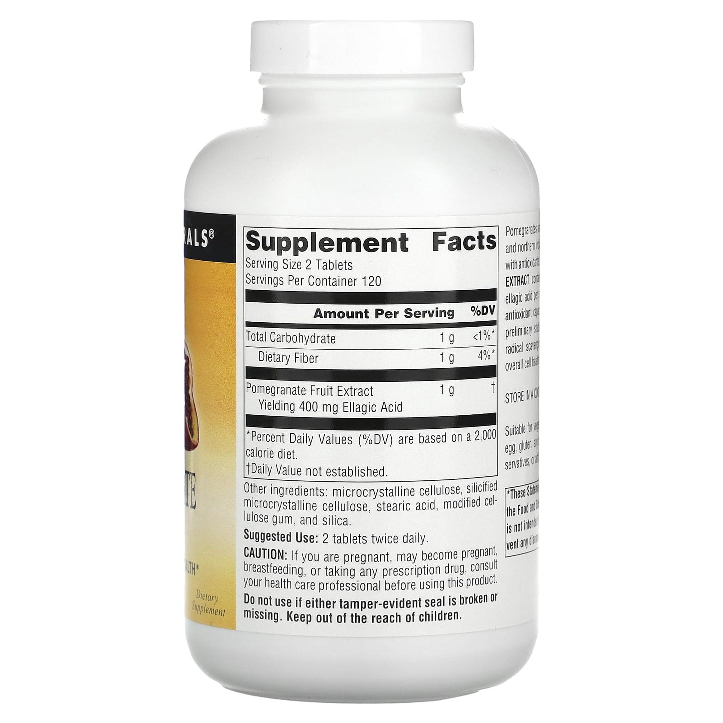 Source Naturals, Pomegranate Extract 500 mg, 240 Tablets UPC 021078020868 | Hilife Vitamins