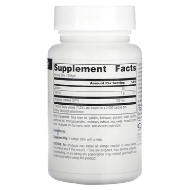 Source Naturals, Ubiquinol CoQH 100 mg, 30 Softgels UPC 021078021155 | Hilife Vitamins