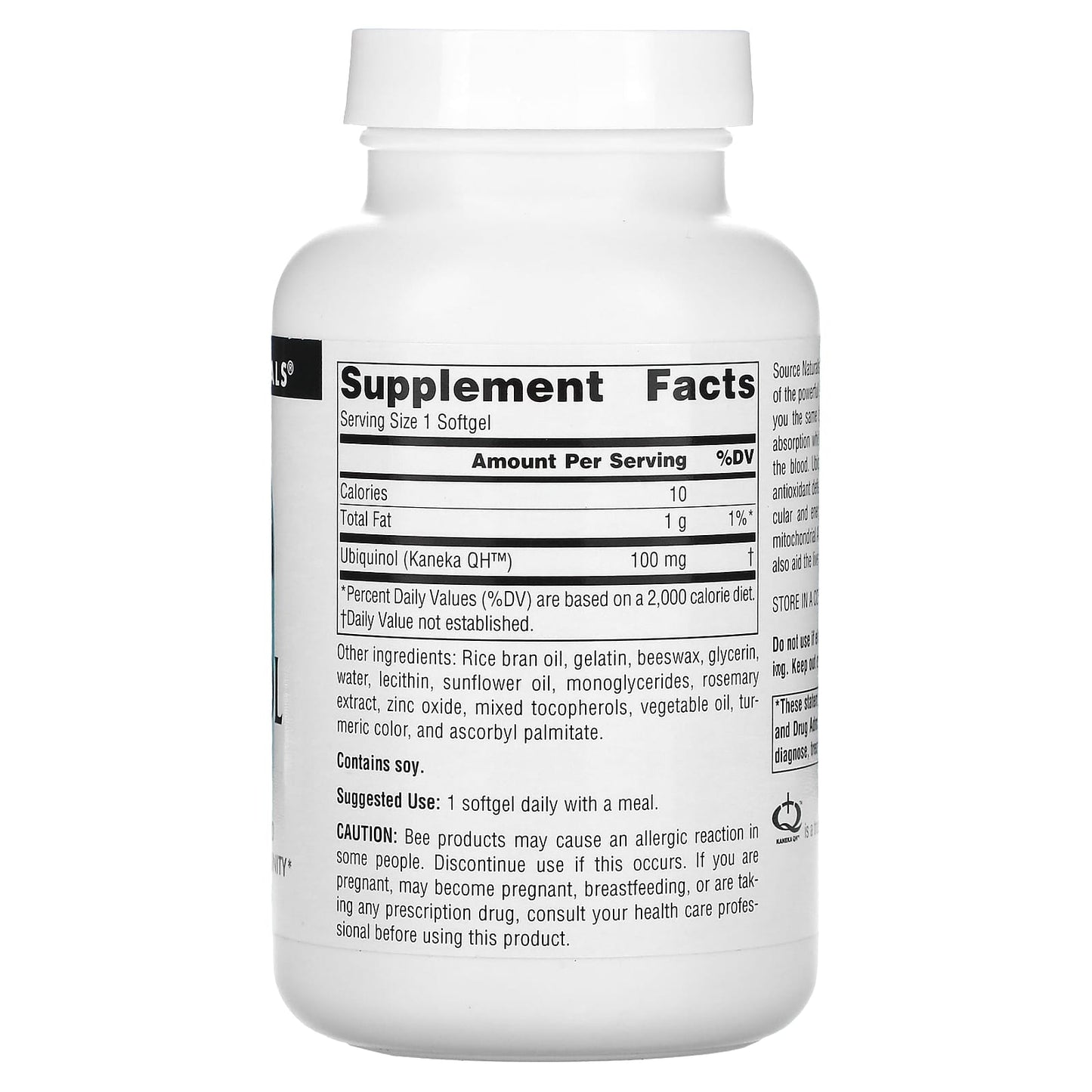 Source Naturals, Ubiquinol Coqh 100 mg, 90 Softgels UPC 021078021438 | Hilife Vitamins