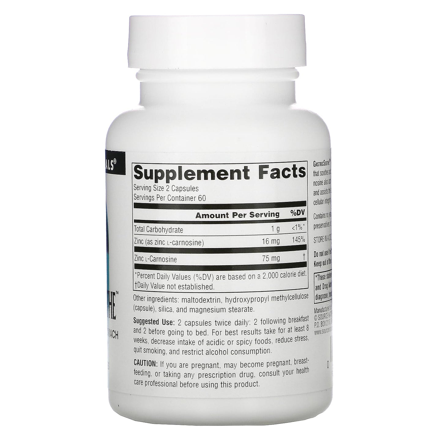 Source Naturals, Gastricsoothe 37.5 mg, 120 Capsules UPC 021078022978 | Hilife Vitamins