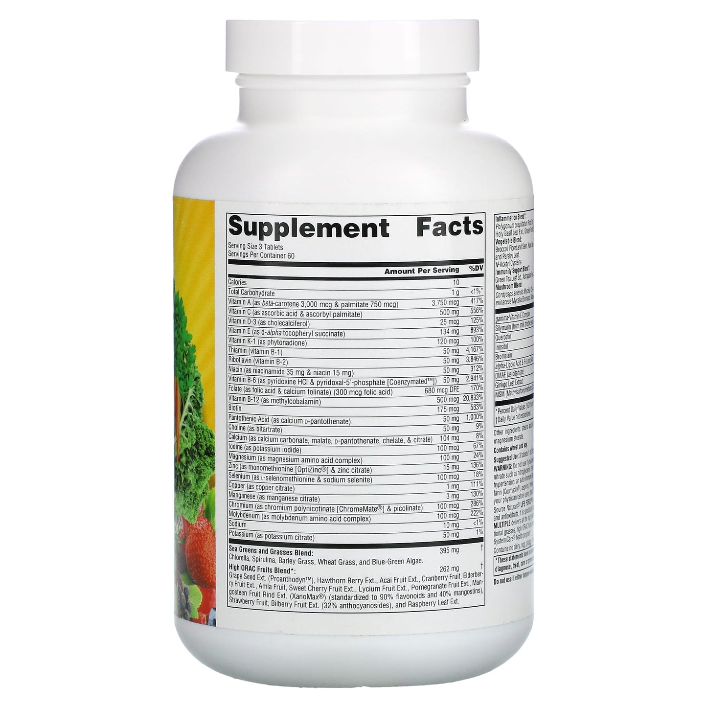 Source Naturals, Life Force Green Multiple, 180 Tablets UPC 021078023531 | Hilife Vitamins