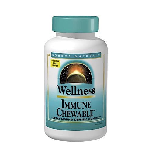 Source Naturals, Wellness Immune Chewable™ Berry, 30 wafer UPC 021078023609 | Hilife Vitamins