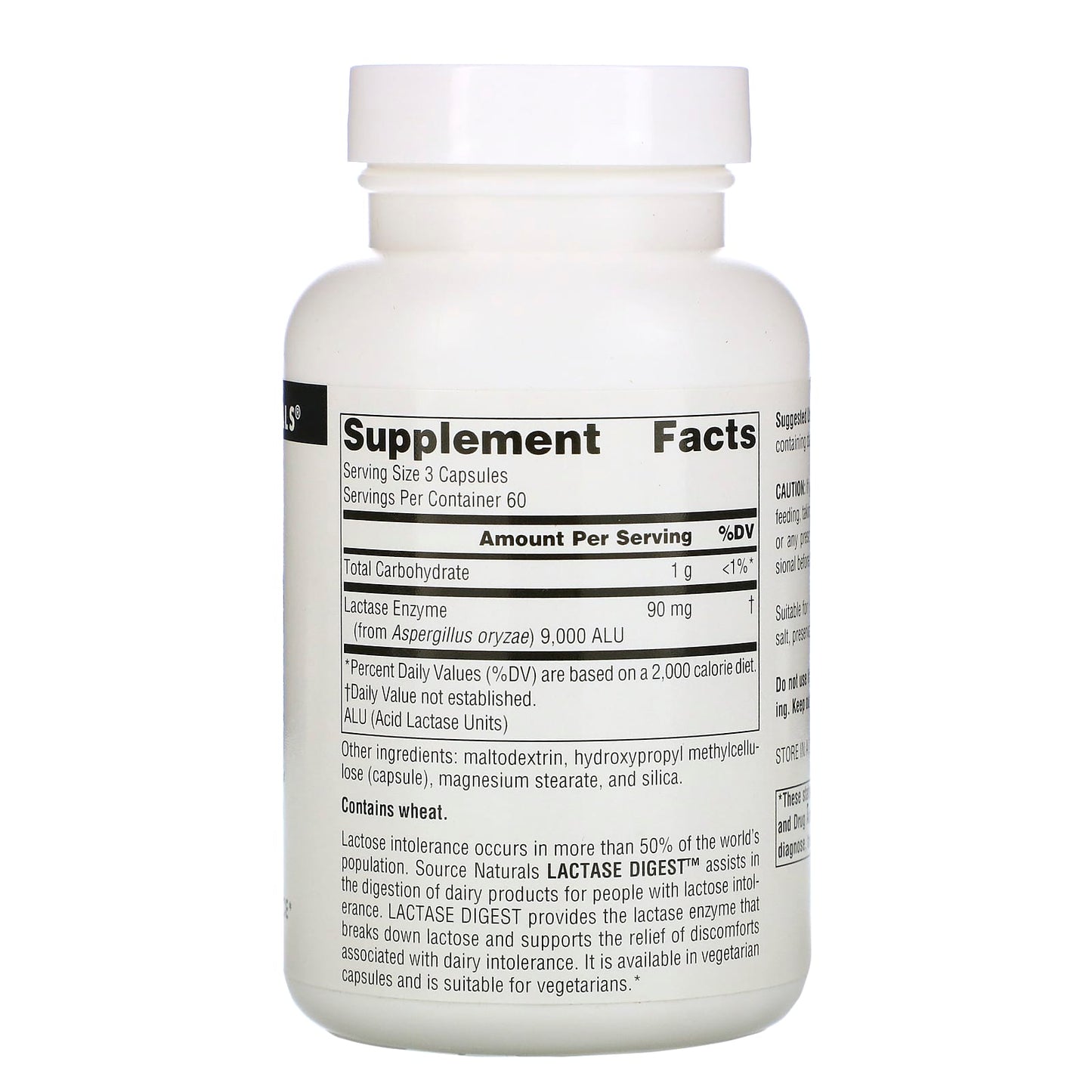 Source Naturals, Lactase Digest 30 mg, 180 Capsules UPC 021078023685 | Hilife Vitamins