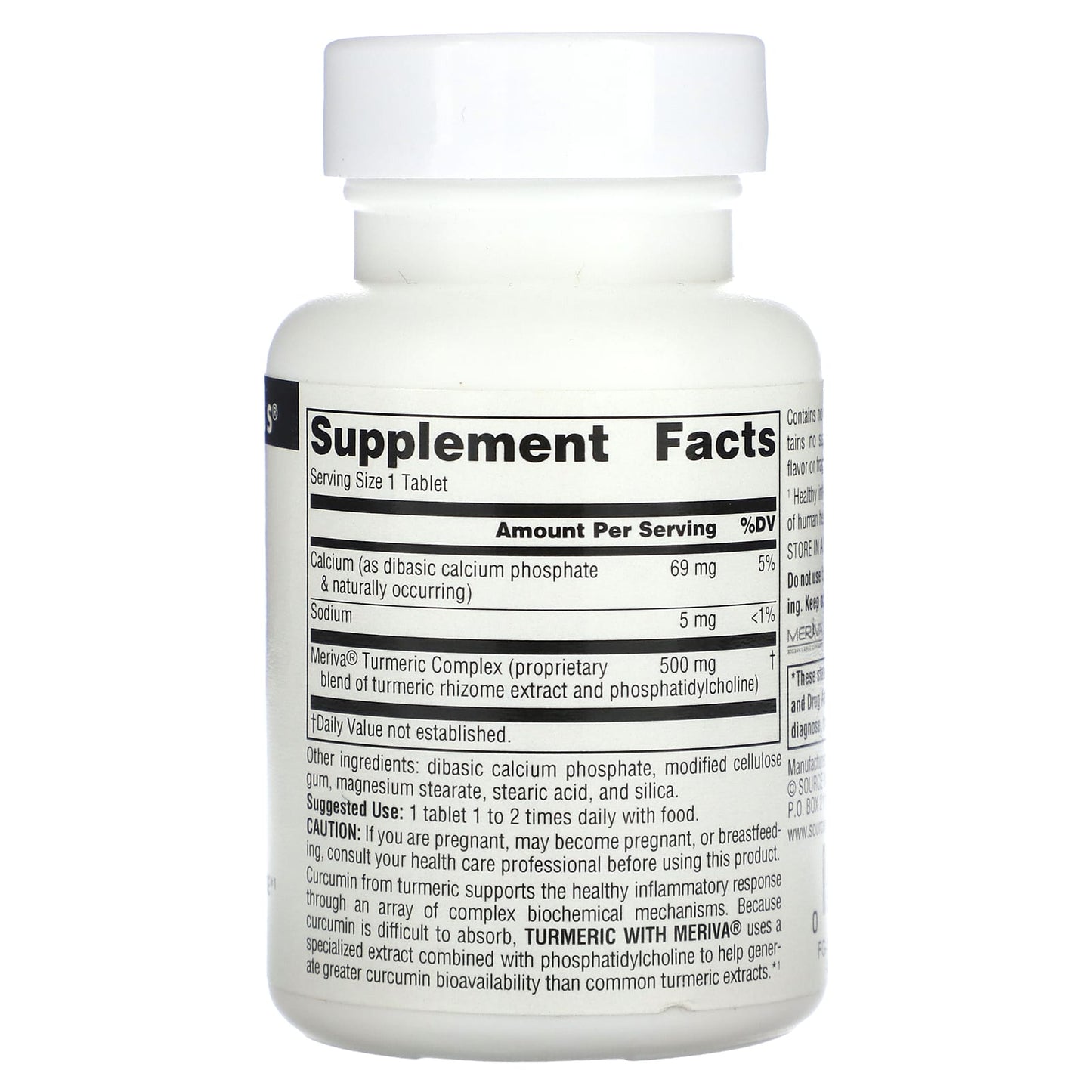 Source Naturals, Turmeric with Meriva® 500 mg, 30 Tablets UPC 021078024194 | Hilife Vitamins
