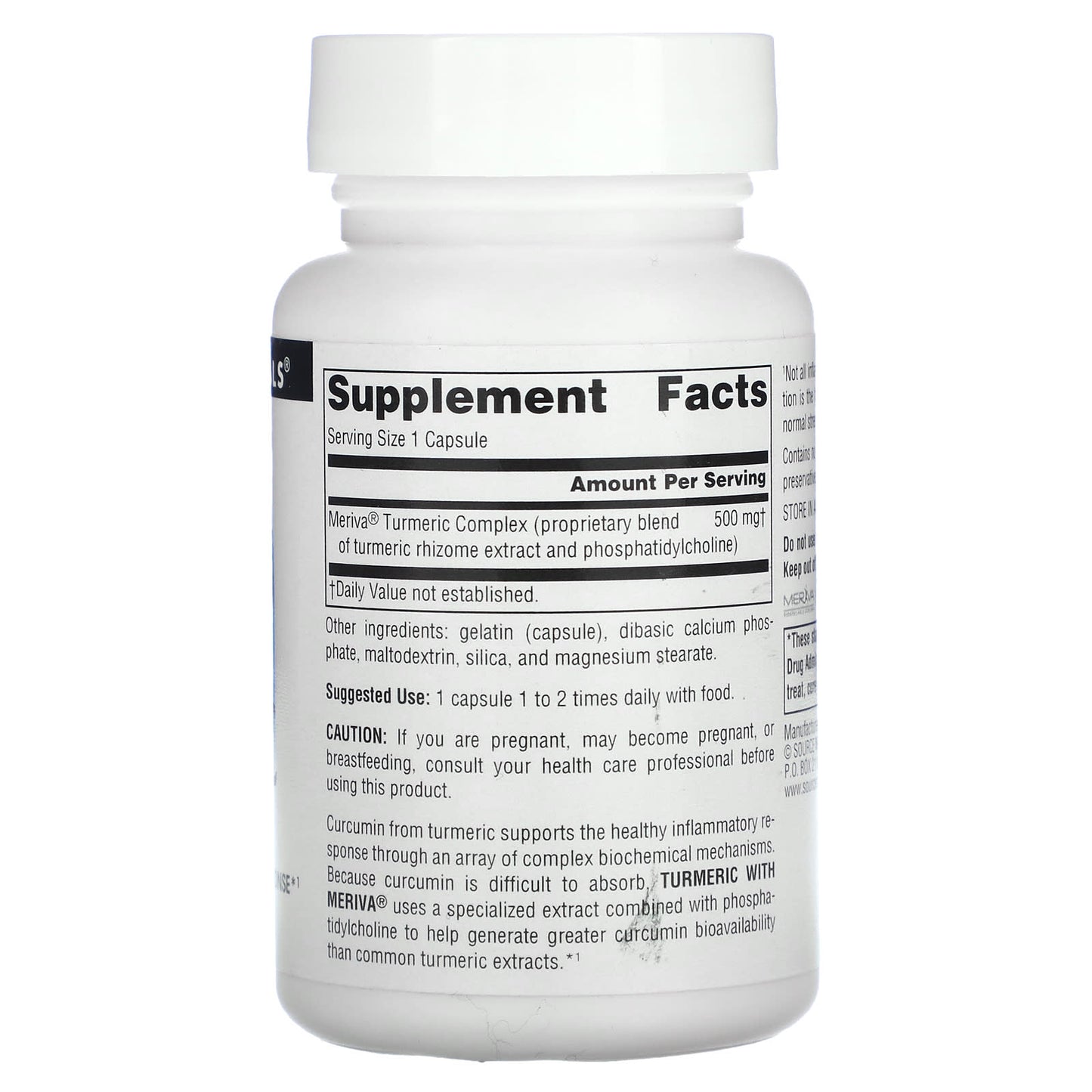 Source Naturals, Turmeric with Meriva® 500 mg, 30 Capsules UPC 021078024224 | Hilife Vitamins