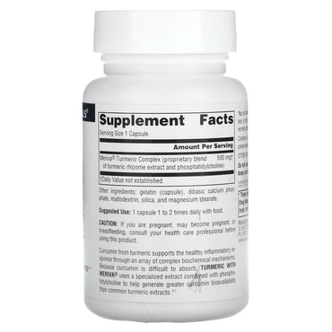 Source Naturals, Turmeric with Meriva® 500 mg, 30 Capsules UPC 021078024224 | Hilife Vitamins