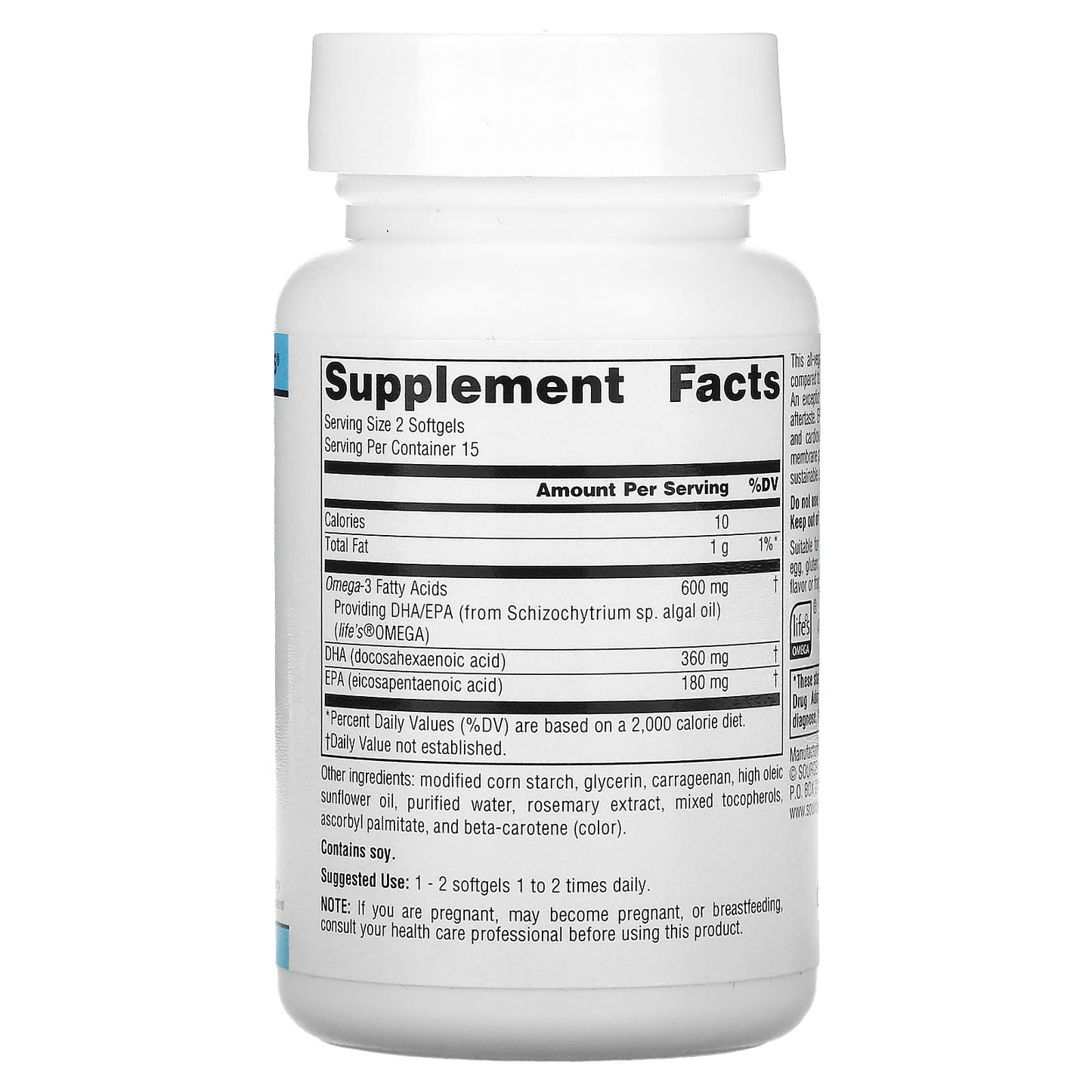 Source Naturals, Vegan Omega-3s EPA-DHA 300 mg, 30 Softgels Vegi Vegan Softgels UPC 021078024583 | Hilife Vitamins