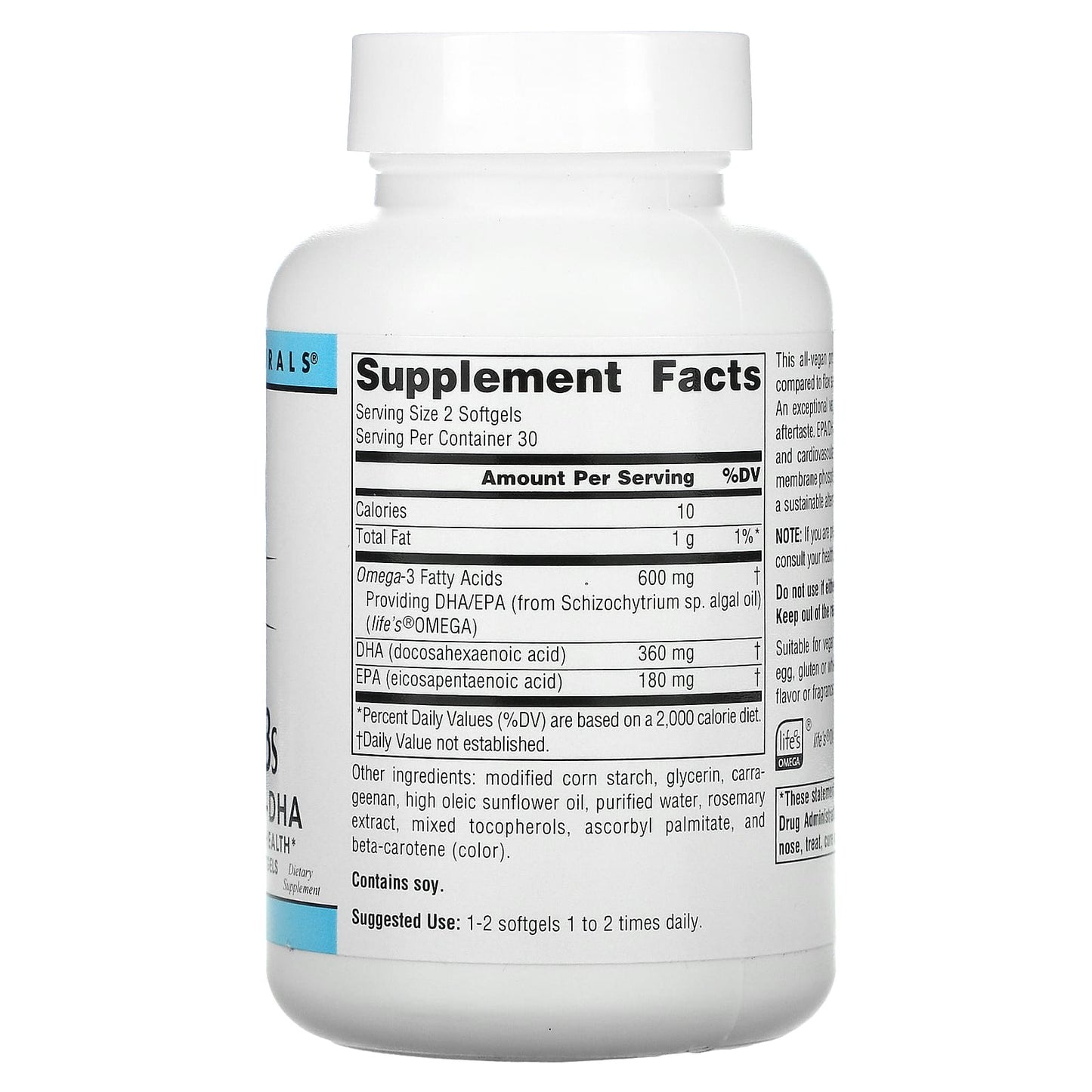 Source Naturals, Vegan Omega-3s EPA-DHA 300 mg, 60 Softgels Vegi Vegan Softgels UPC 021078024590 | Hilife Vitamins