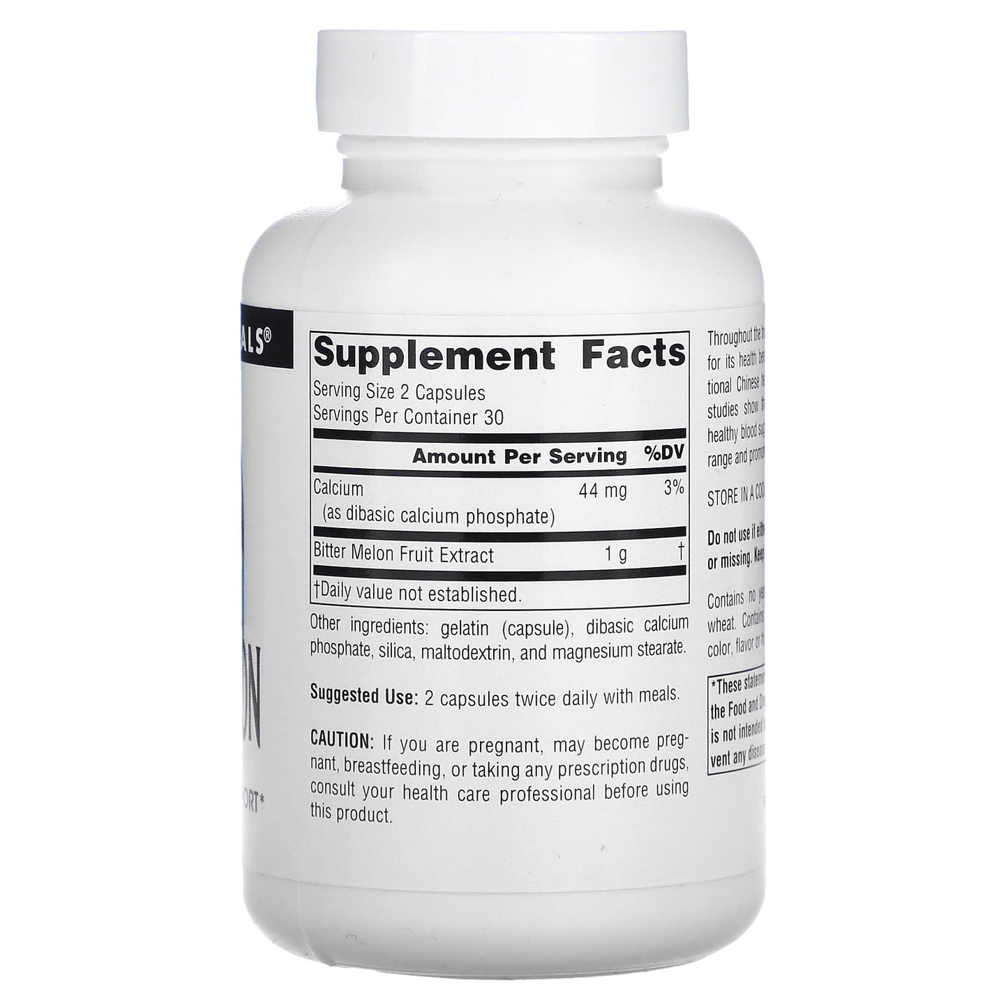 Source Naturals, Bitter Melon 500 mg, 60 Capsules UPC 021078024811 | Hilife Vitamins