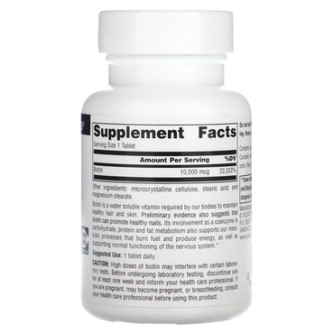 Source Naturals, Biotin 10000 mcg, 120 Tablets UPC 021078026334 | Hilife Vitamins