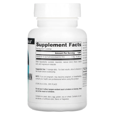 Source Naturals, Hydroxocobalamin 1 mg Cherry, 240 Lozenges UPC 021078026563 | Hilife Vitamins