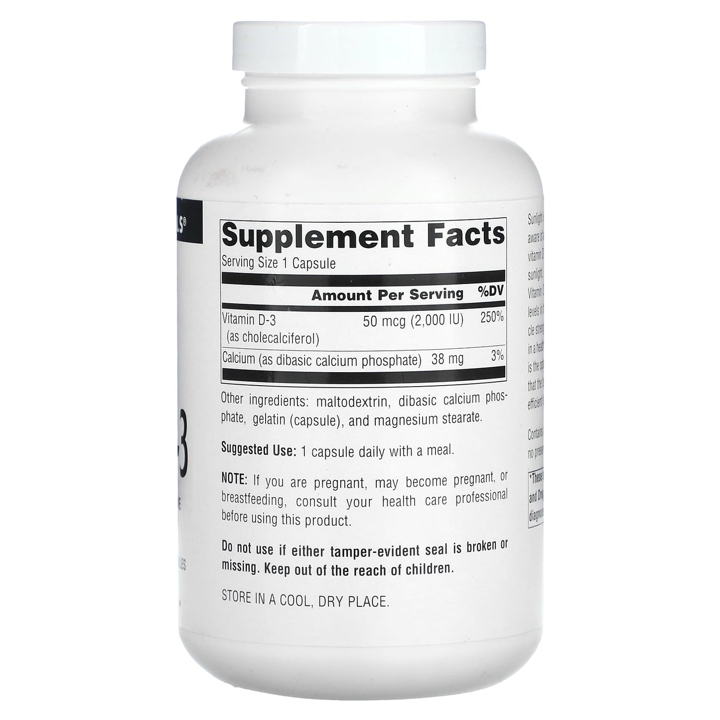 Source Naturals, Vitamin D-3 2000 IU, 400 Capsules UPC 021078026815 | Hilife Vitamins