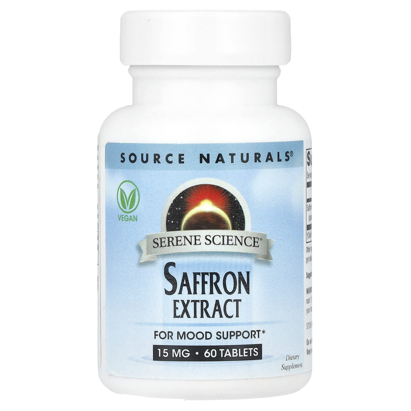 Source Naturals, Serene Science®, Saffron Extract, 15 mg, 60 Tablets UPC 021078028024 | Hilife Vitamins