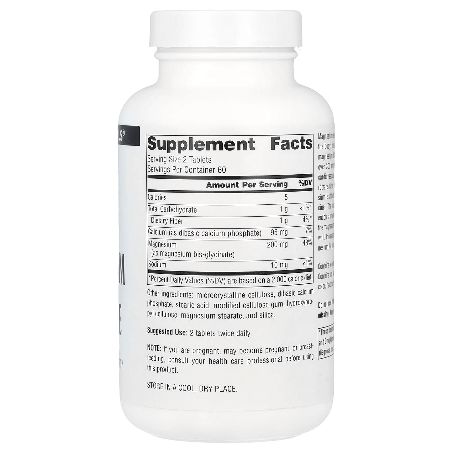 SOURCE NATURALS, Magnesium Glycinate, 120 TABLET UPC 021078028918 | Hilife Vitamins