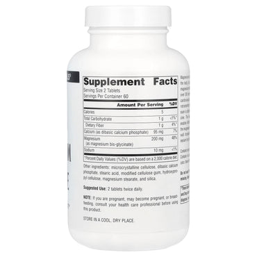 SOURCE NATURALS, Magnesium Glycinate, 120 TABLET UPC 021078028918 | Hilife Vitamins