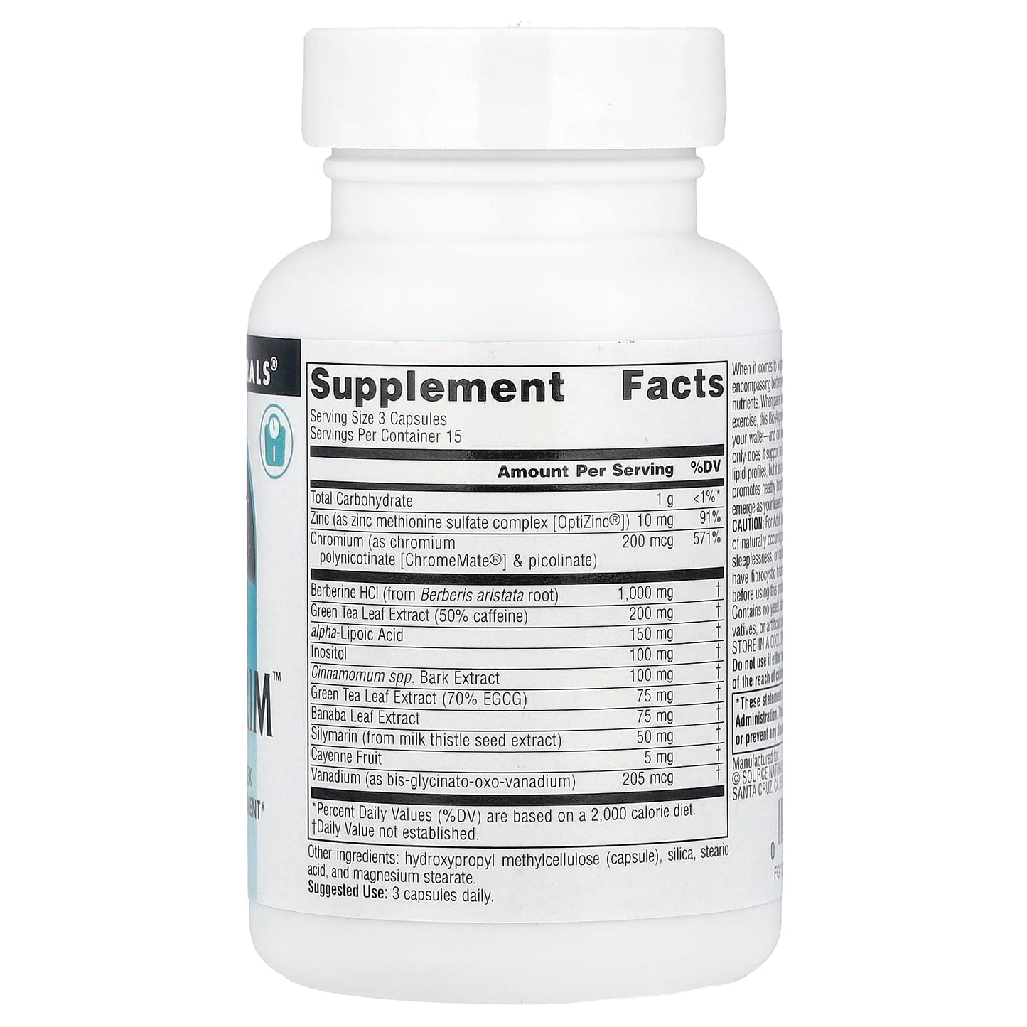 Source Naturals, BerberTrim, 45 Capsules UPC 021078029427 | Hilife Vitamins