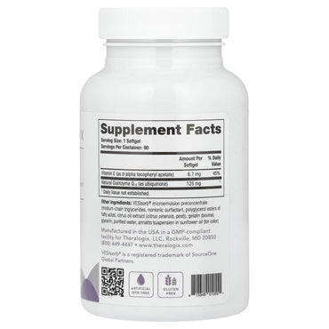 Theralogix, NeoQ10, 90 Softgels UPC 813349010551 | Hilife Vitamins