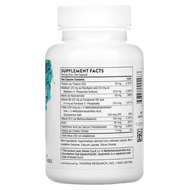 Thorne Research, Stress B-Complex, 60 Capsules UPC 693749002963 | HiLife Vitamins