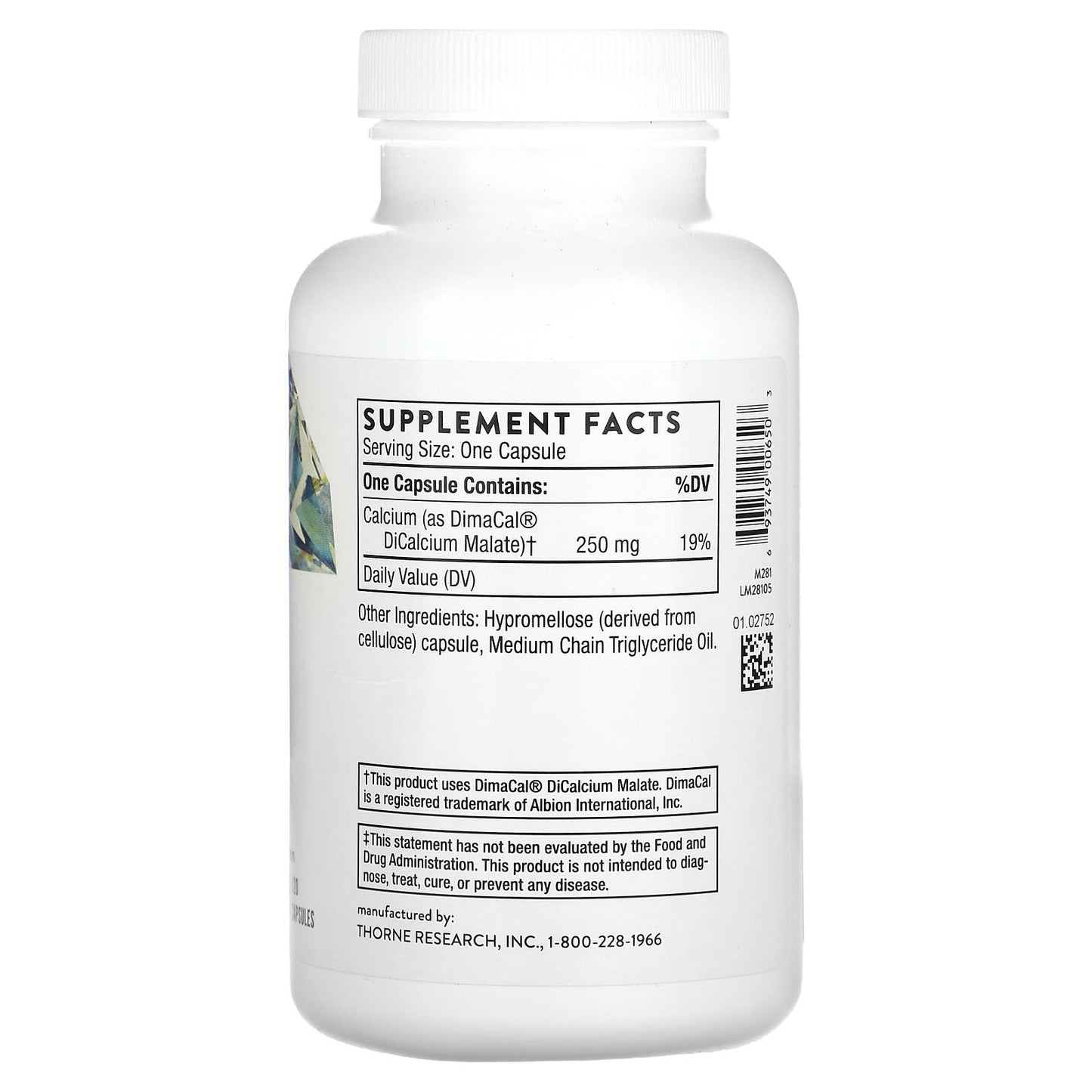 Thorne Research, Calcium, 120 Capsules UPC 693749006503 | HiLife Vitamins