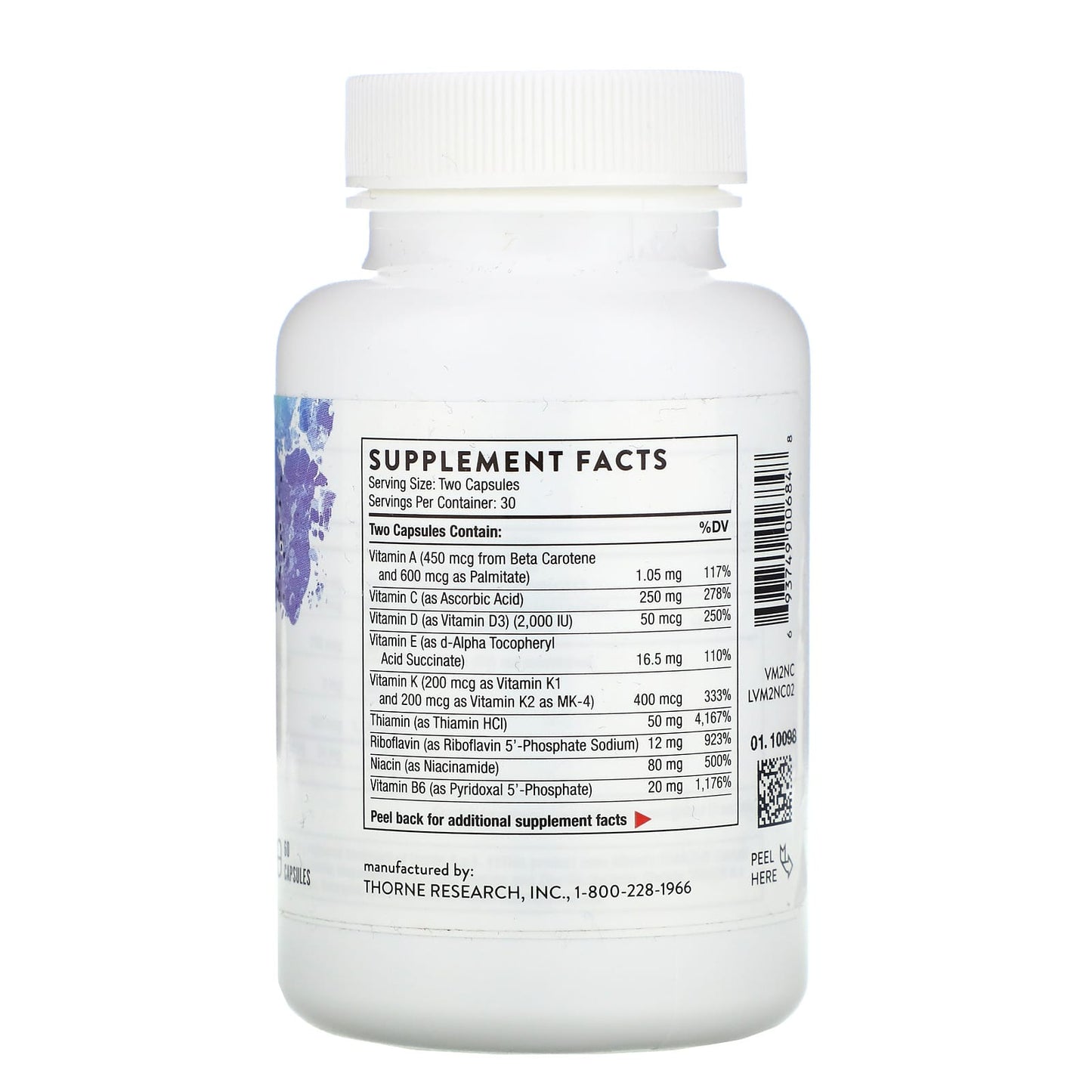 Thorne Research, Basic Nutrients 2/Day, 60 Capsules UPC 693749006848 | HiLife Vitamins