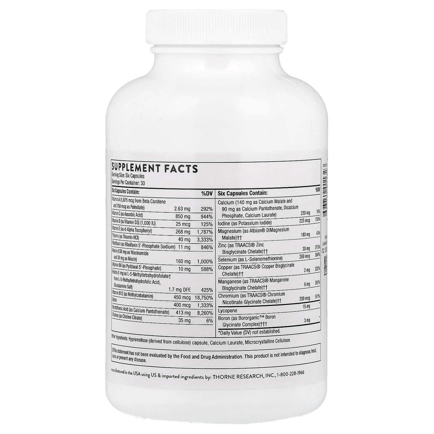 Thorne Research, Men's Multi 50+, 180 Capsules UPC 693749011323 | HiLife Vitamins