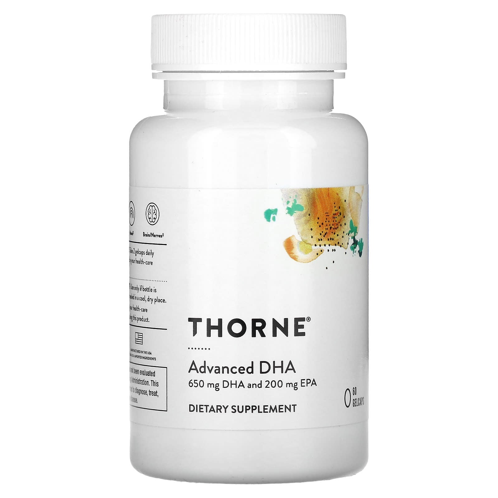 Thorne Research, Advanced DHA, 60 Gelcaps UPC 693749013273 | HiLife Vitamins
