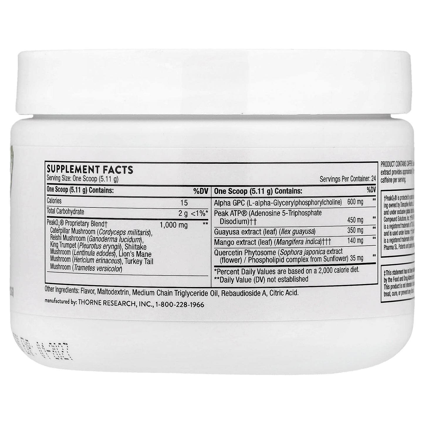 Thorne Research, Pre-Workout Elite, 4.32 OZ UPC 693749014362 | HiLife Vitamins