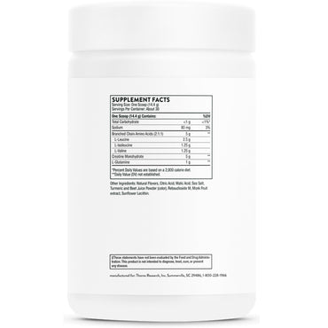 Thorne Research, Creatine + BCAAs, 15.2 Oz (432 G) UPC 693749015604 | HiLife Vitamins