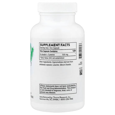 Thorne Research, NAC, N-Acetylcysteine, 180 Capsules UPC 693749015703 | HiLife Vitamins