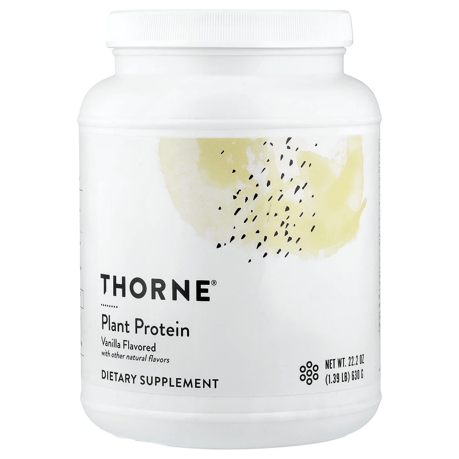 Thorne Research, Plant Protein, Vanilla, 1.39 lb (630 g) UPC 693749015772 | HiLife Vitamins